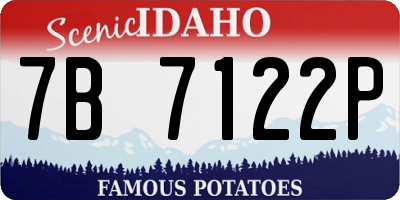ID license plate 7B7122P