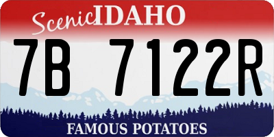 ID license plate 7B7122R