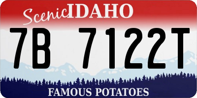 ID license plate 7B7122T