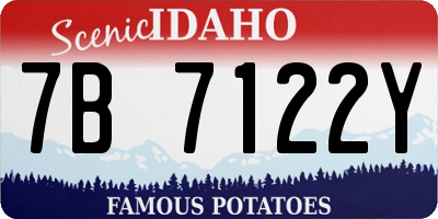 ID license plate 7B7122Y