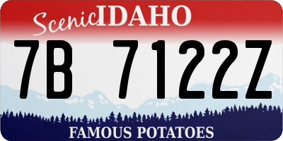 ID license plate 7B7122Z