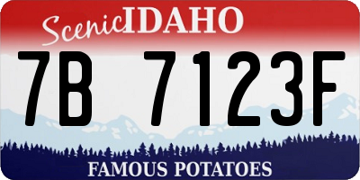 ID license plate 7B7123F