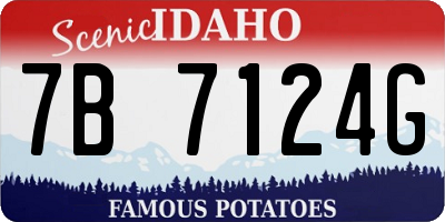 ID license plate 7B7124G