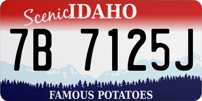 ID license plate 7B7125J