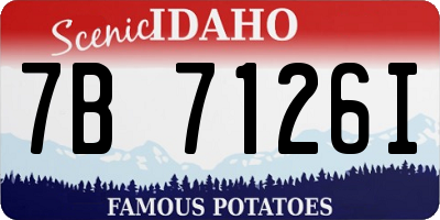 ID license plate 7B7126I