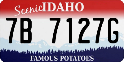 ID license plate 7B7127G
