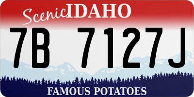 ID license plate 7B7127J