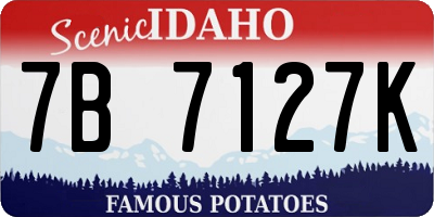 ID license plate 7B7127K