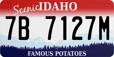 ID license plate 7B7127M