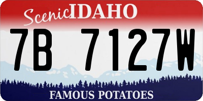 ID license plate 7B7127W
