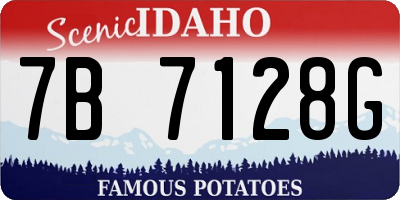 ID license plate 7B7128G
