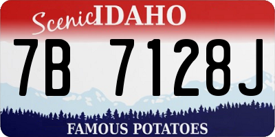 ID license plate 7B7128J