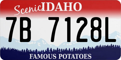 ID license plate 7B7128L