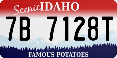 ID license plate 7B7128T