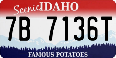 ID license plate 7B7136T