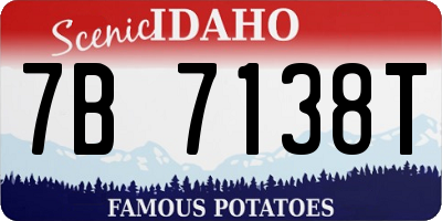 ID license plate 7B7138T