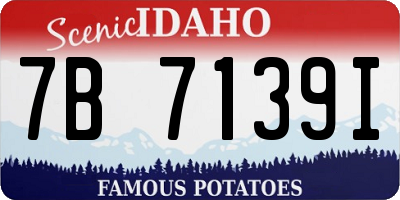 ID license plate 7B7139I