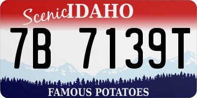 ID license plate 7B7139T