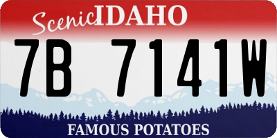 ID license plate 7B7141W