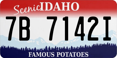 ID license plate 7B7142I