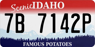 ID license plate 7B7142P