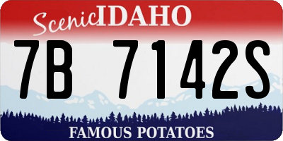 ID license plate 7B7142S