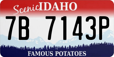 ID license plate 7B7143P