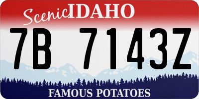 ID license plate 7B7143Z