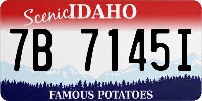 ID license plate 7B7145I