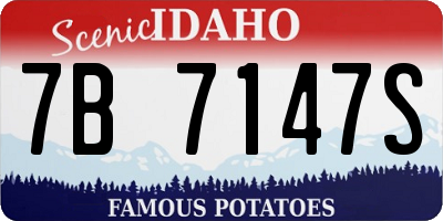 ID license plate 7B7147S