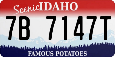 ID license plate 7B7147T