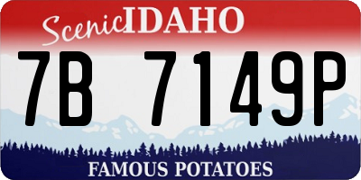 ID license plate 7B7149P