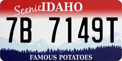 ID license plate 7B7149T