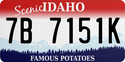 ID license plate 7B7151K