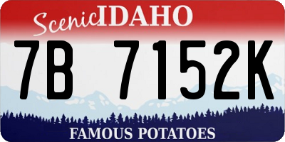ID license plate 7B7152K