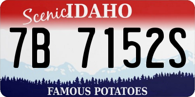 ID license plate 7B7152S