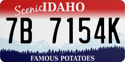 ID license plate 7B7154K
