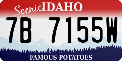 ID license plate 7B7155W