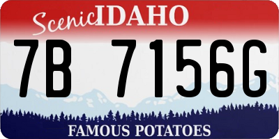 ID license plate 7B7156G