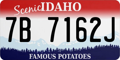 ID license plate 7B7162J