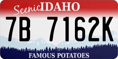ID license plate 7B7162K