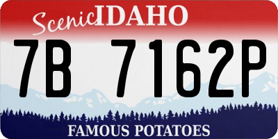 ID license plate 7B7162P