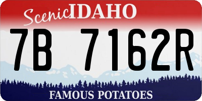 ID license plate 7B7162R
