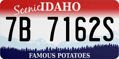 ID license plate 7B7162S