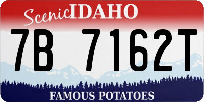 ID license plate 7B7162T