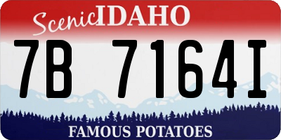 ID license plate 7B7164I