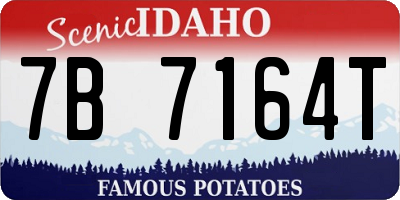 ID license plate 7B7164T