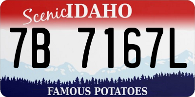 ID license plate 7B7167L