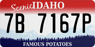 ID license plate 7B7167P