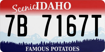 ID license plate 7B7167T